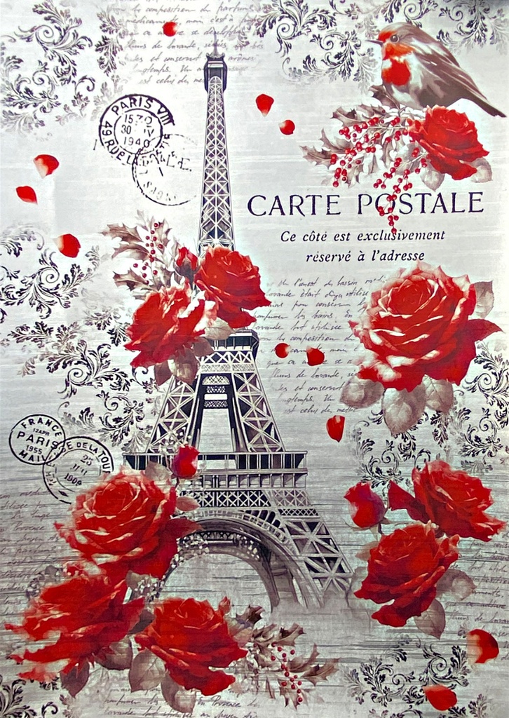 Deluxe Paris Je t’aimer Paper Silver A4 5/Pkg