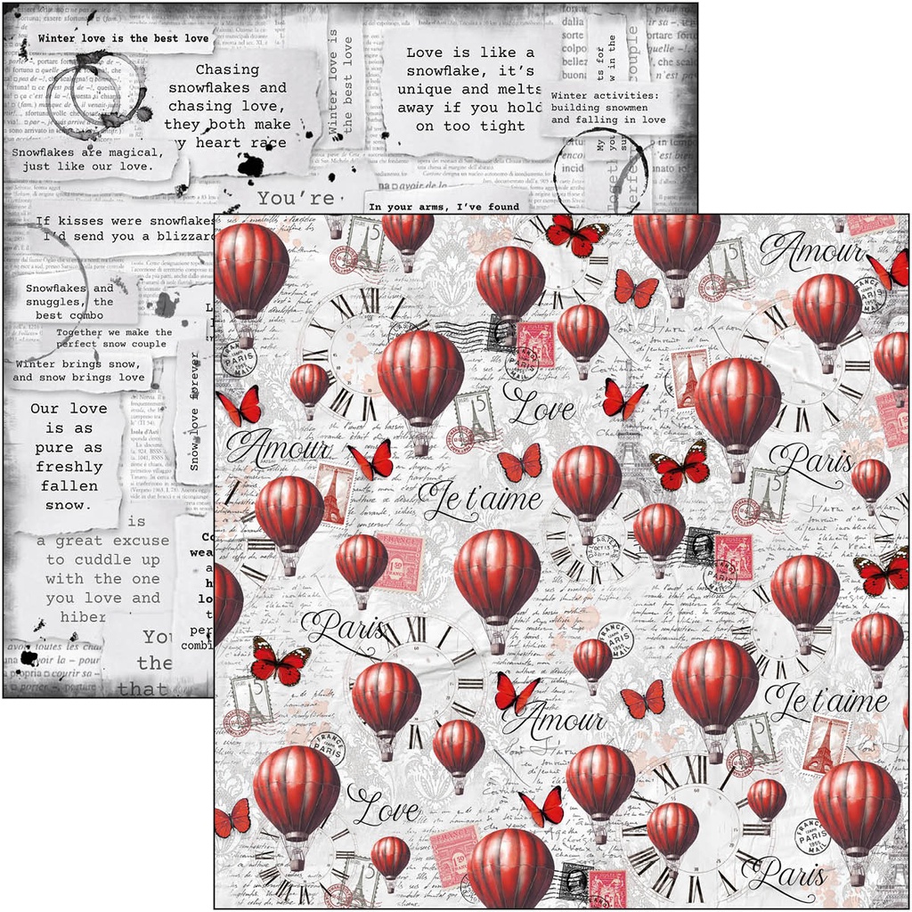 Paris Je t’aime  Patterns Pad 12"x12" 8/Pkg