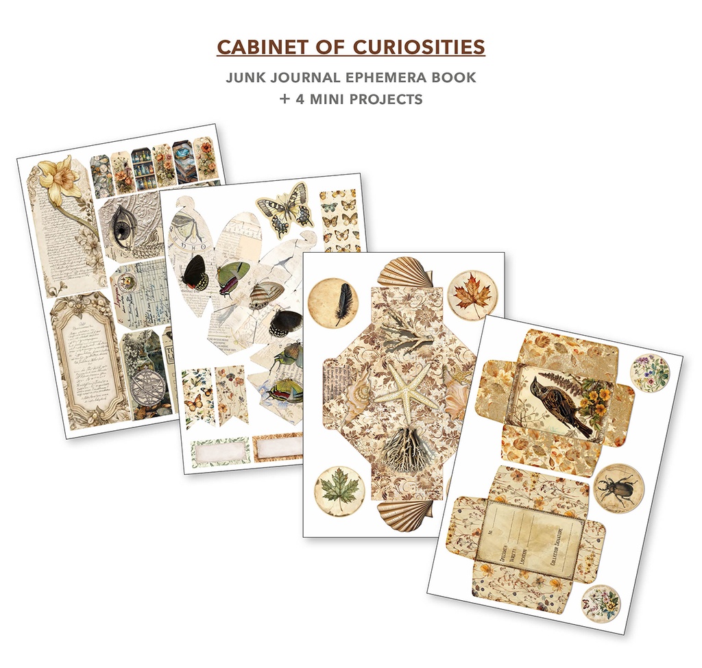 Cabinet of Curiosities Junk Journal  Ephemera Book A4 32/Pkg