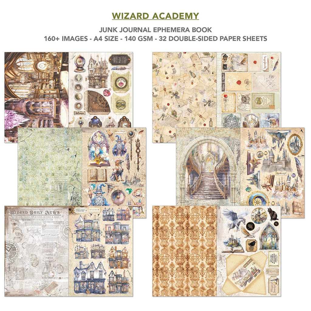 Wizard Academy A4 Ephemera Book 32/Pkg 