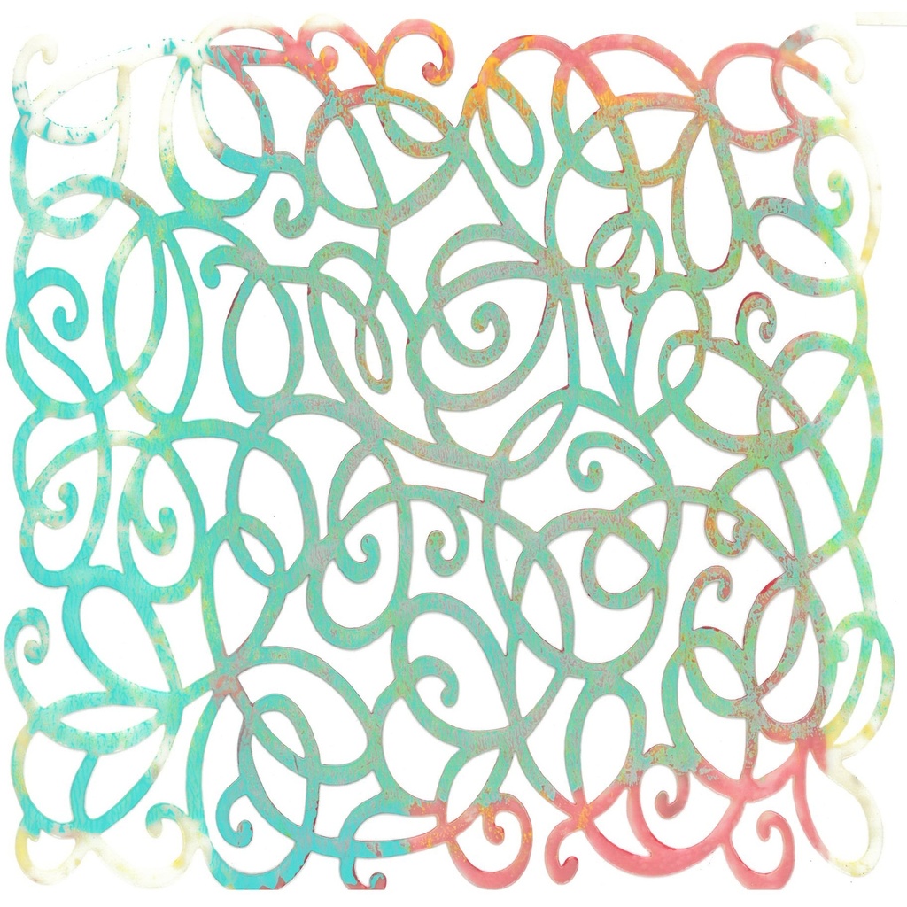 Personal Impressions Mylar Stencil - 6x6" - Loops and Swirls