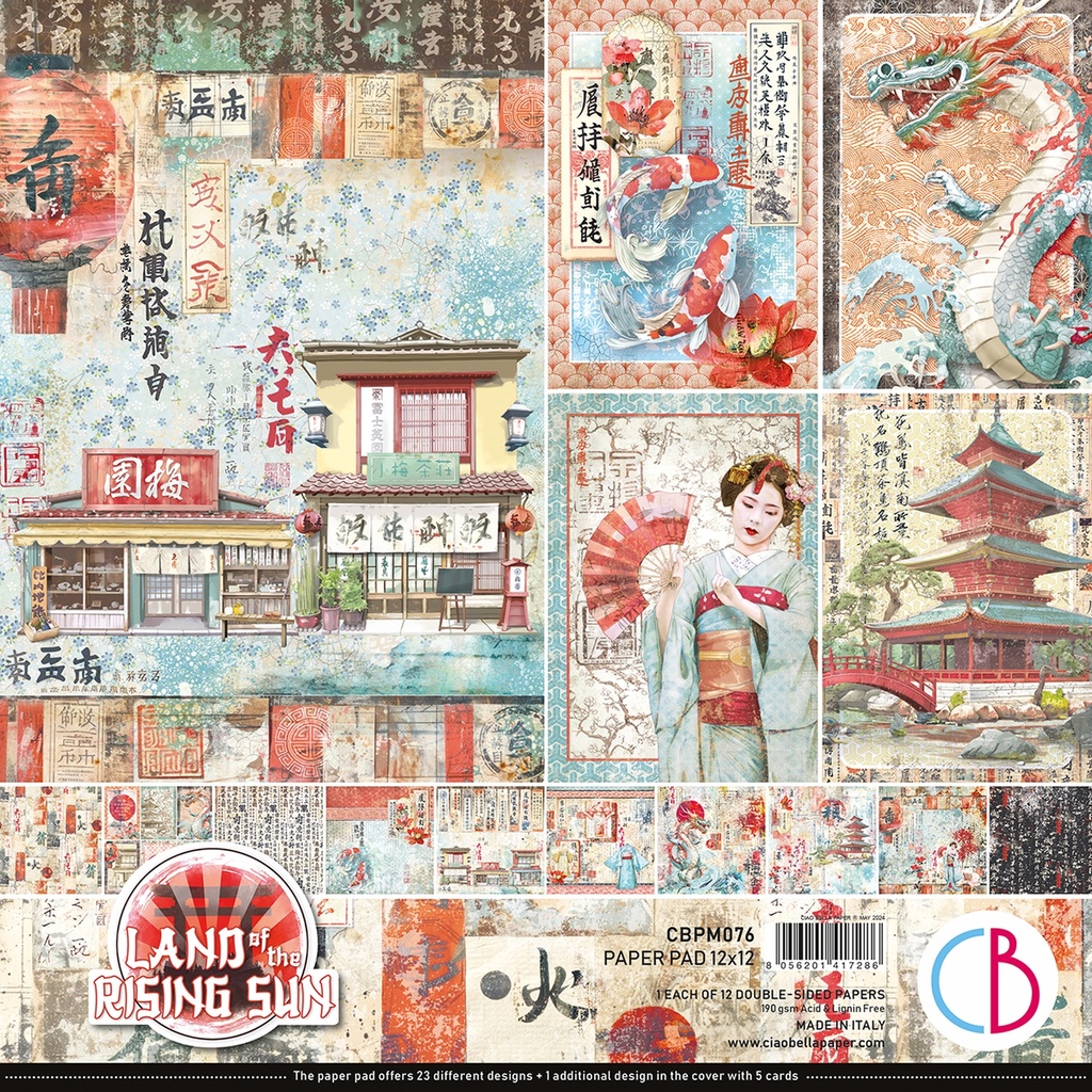 Land of the Rising Sun  Paper Pad 12"x12" 12/Pkg