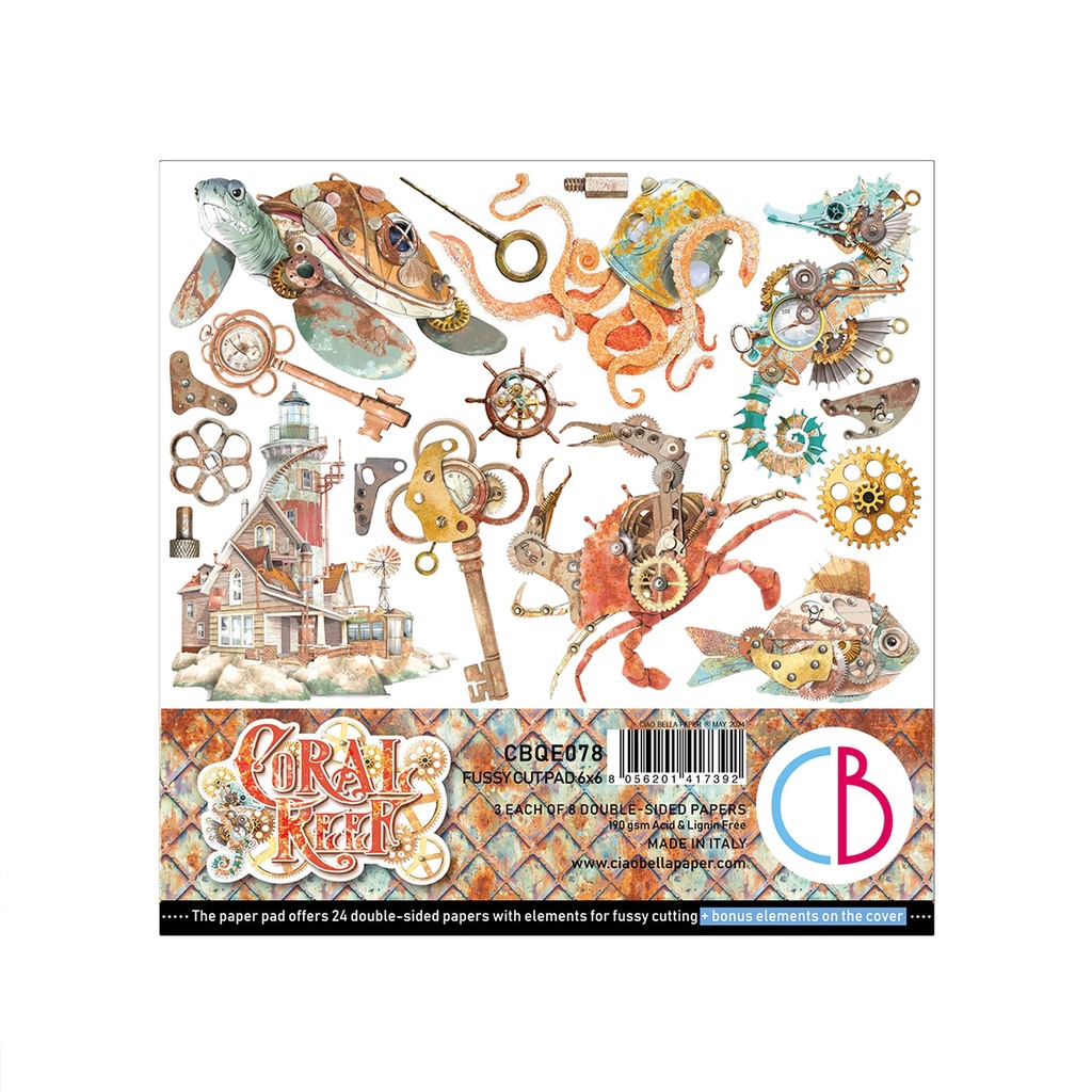 Coral Reef Fussy Cut Pad 6"x6" 24/Pkg