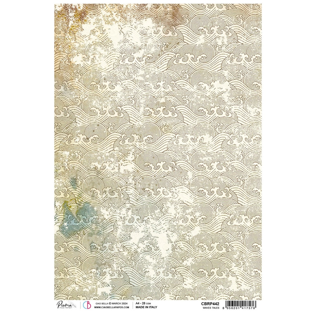 Ciao Bella Rice Paper A4 Waves Tales (5 sheets)