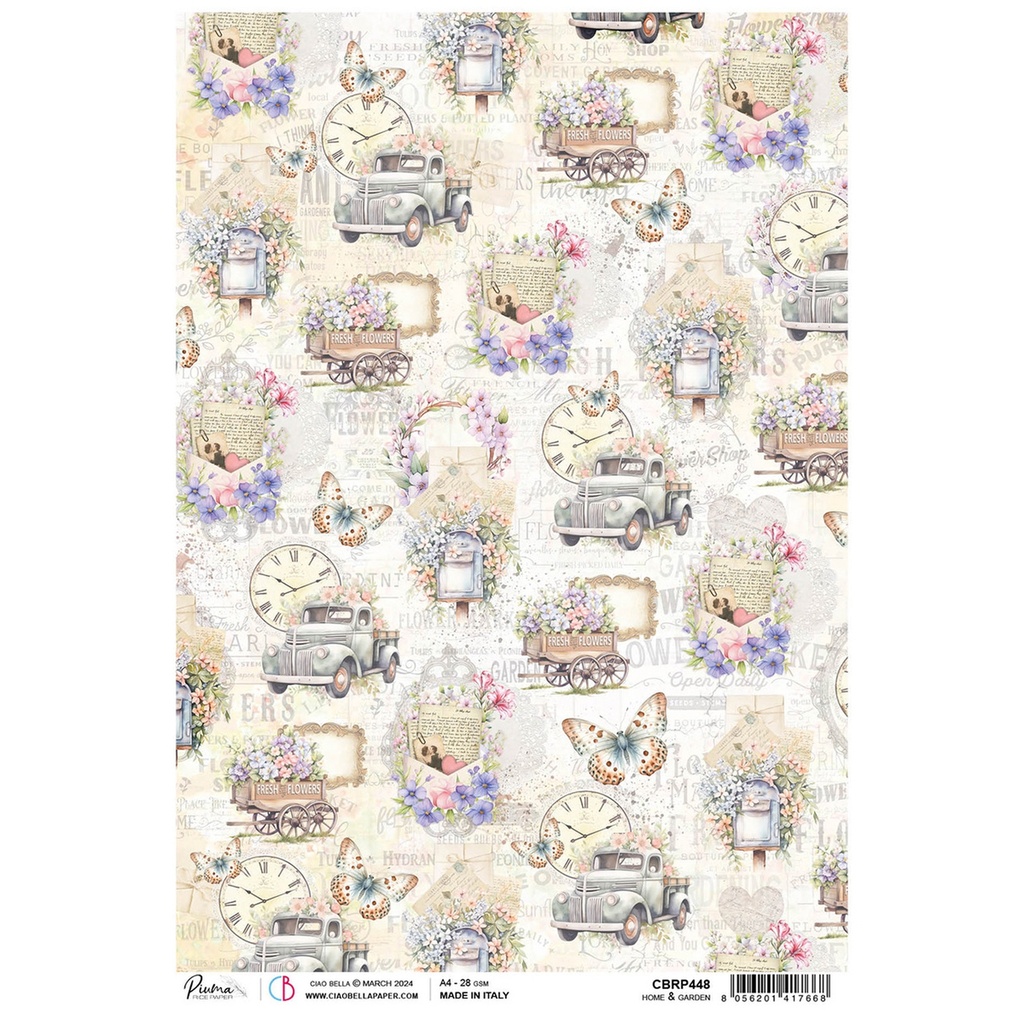 Ciao Bella Rice Paper A4 Home & Garden (5 sheets)