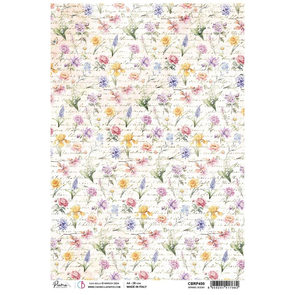 Spring Scent - Ciao Bella Piuma Rice Paper A4 - Single Sheet