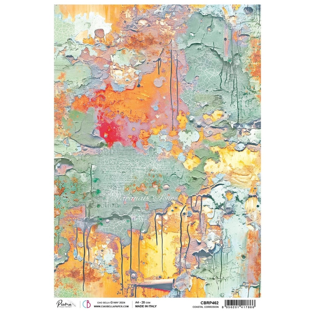 Coastal Corrosion - Ciao Bella Piuma Rice Paper A4 - Single Sheet