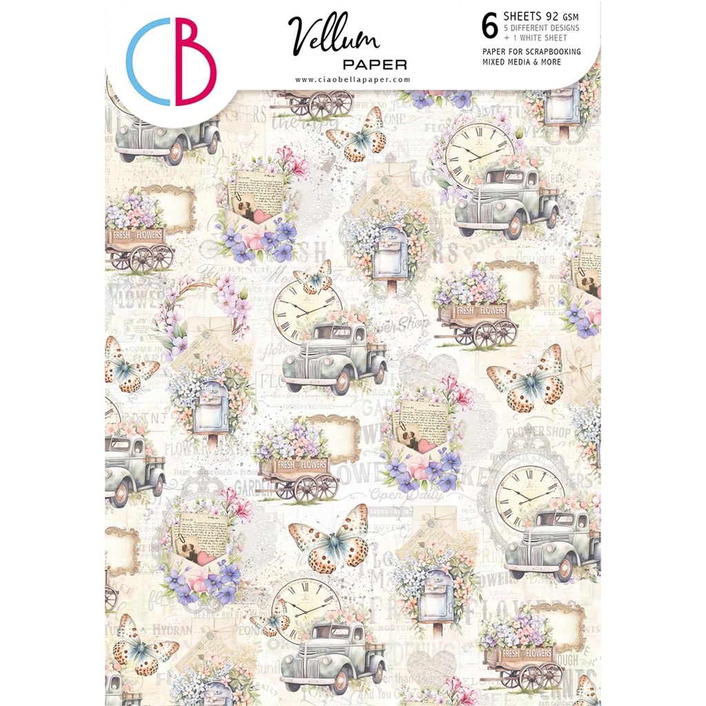 Vellum Flower Shop Paper Patterns A4 6/Pkg