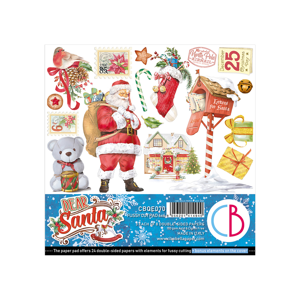 Dear Santa Fussy Cut Pad 6"x6" 24/Pkg 