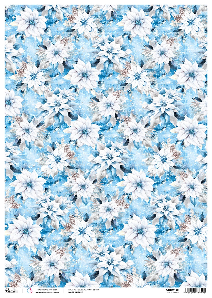 Rice Paper A3 Ice Flowers (3 sheets)