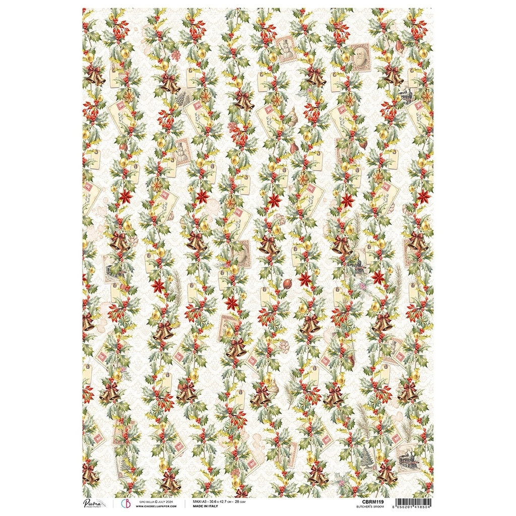 Butcher's Broom - Ciao Bella Piuma Rice Paper A3 - Single Sheet