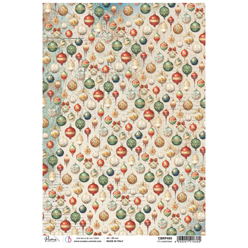 It's Christmas - Ciao Bella Piuma Rice Paper A4 - Single Sheet