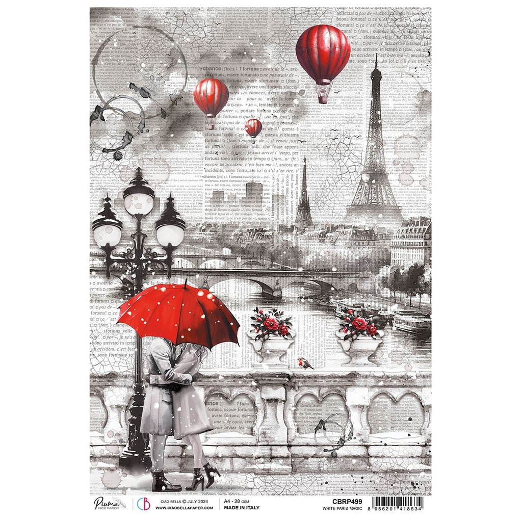 White Magic Paris - Ciao Bella Piuma Rice Paper A4 - Single Sheet