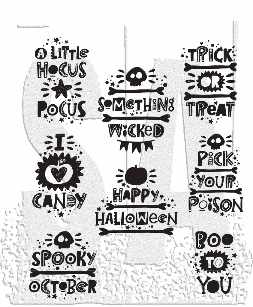 Halloween Whatnots Tim Holtz Cling Stamps