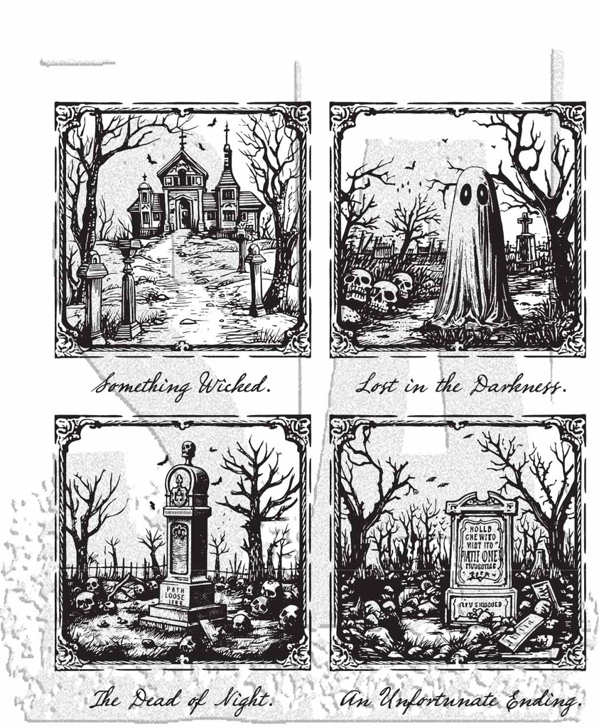 Tim Holtz Cling Stamps - Framed Frights