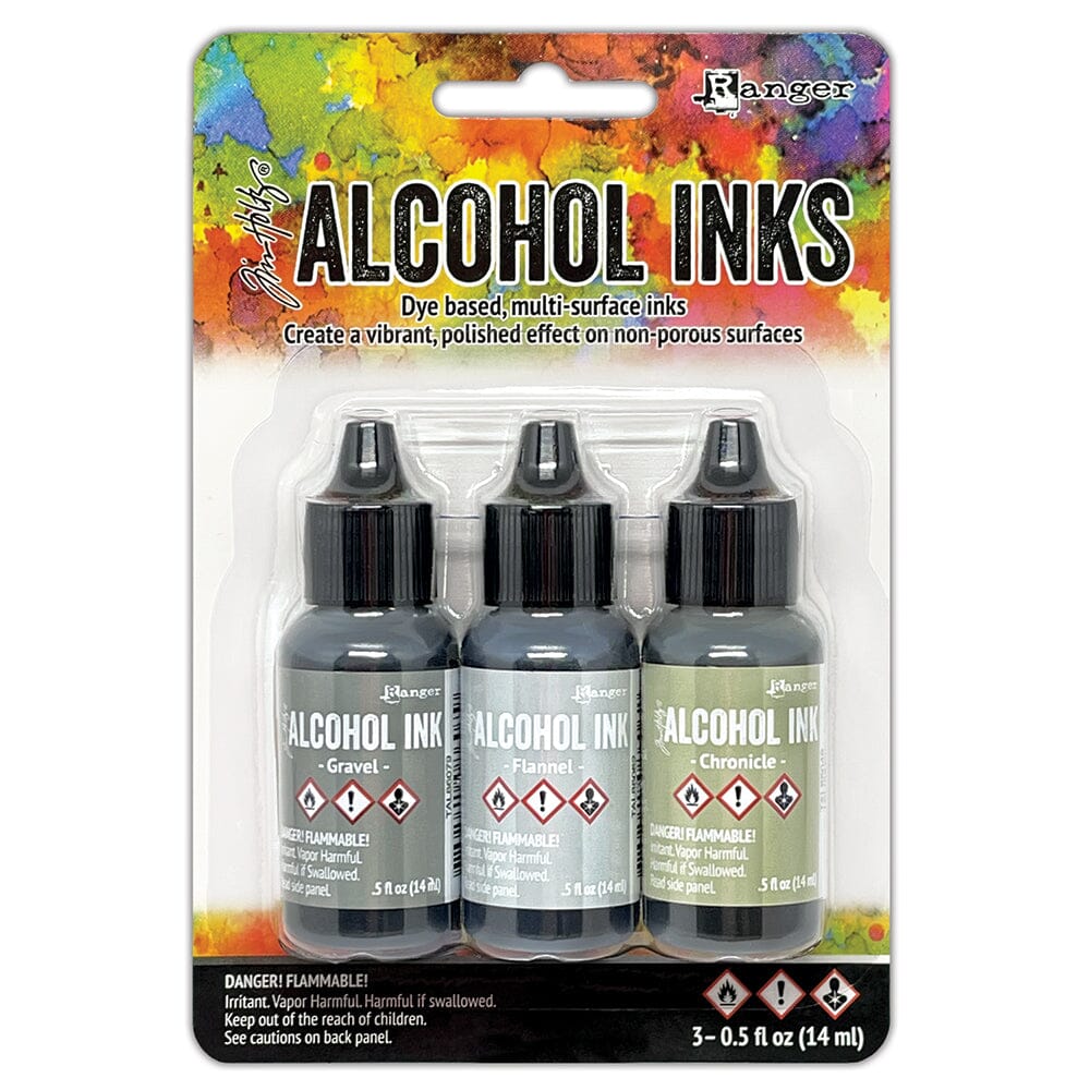 Crossroads (Gravel/Flannel/Chronicle) Tim Holtz Alcohol Ink Kit