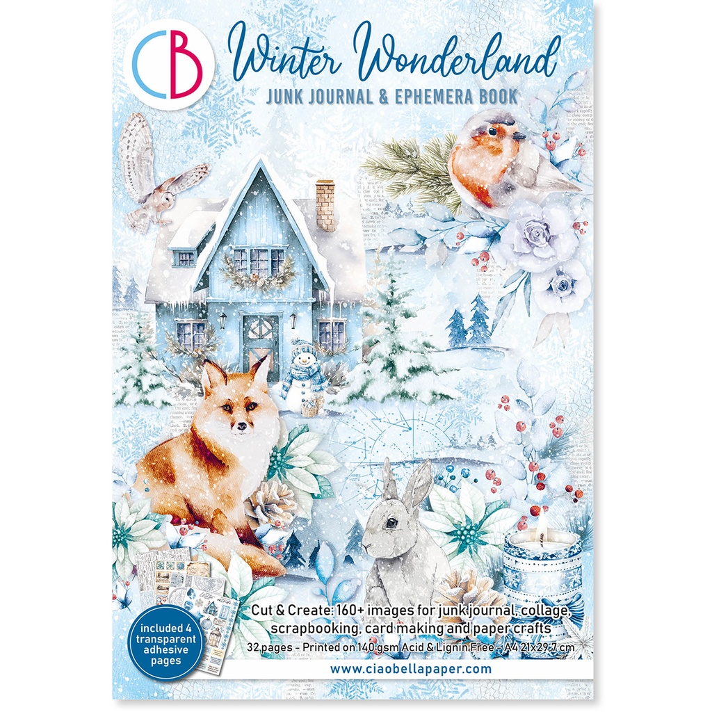 Winter Wonderland Junk Journal Ephemera Book A4 32/Pkg