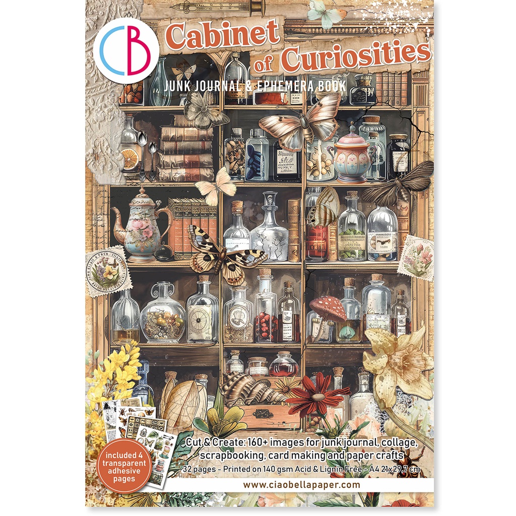 Cabinet of Curiosities Junk Journal  Ephemera Book A4 32 Sheets