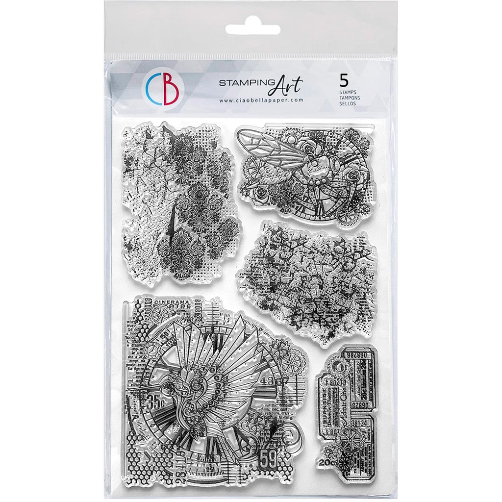 Clear Stamp Set 6x8" Mechanical Marvels