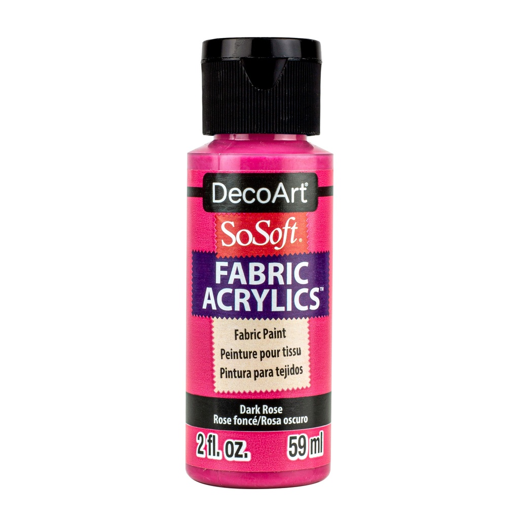 Dark Rose DecoArt SoSoft Fabric Acrylics 2 oz