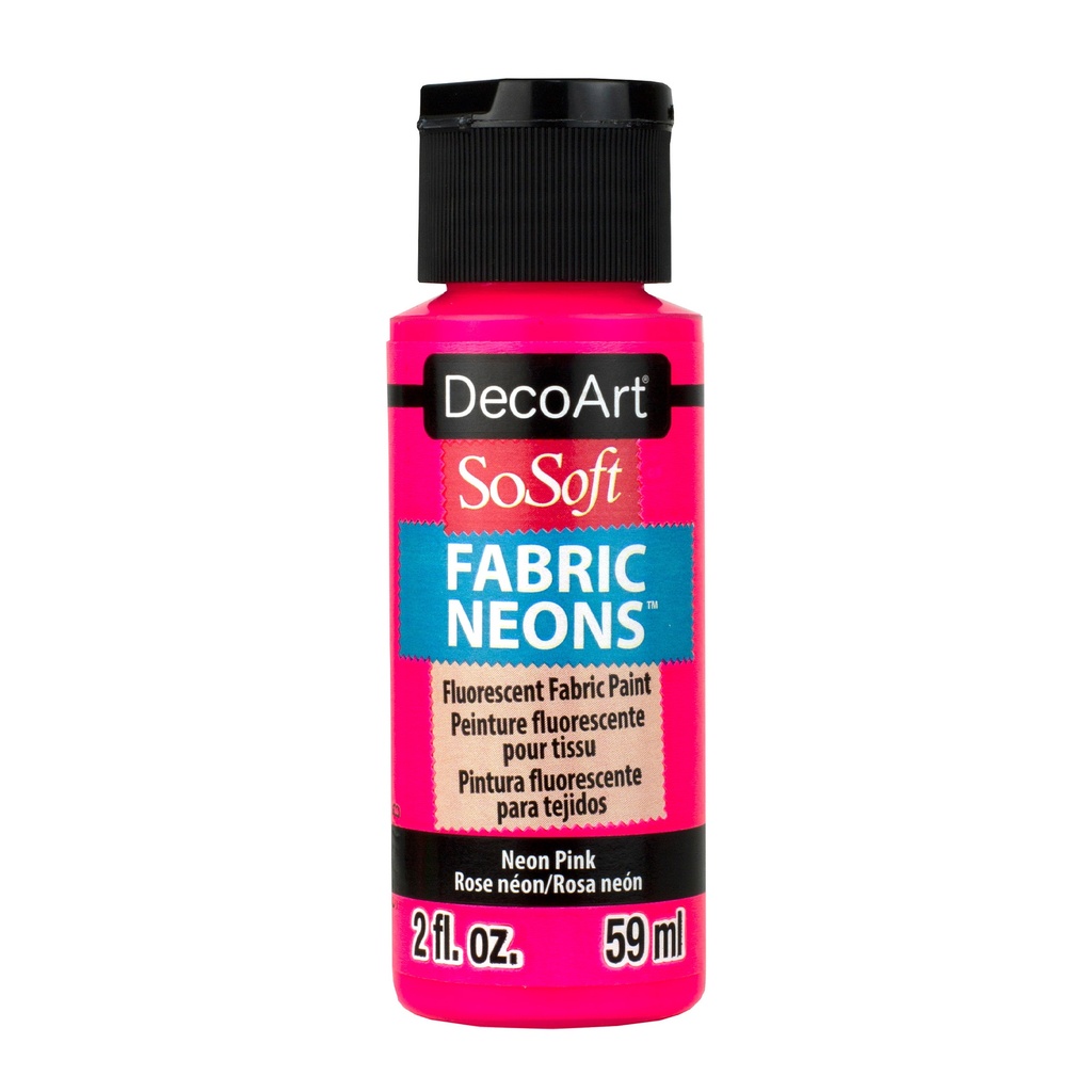 Neon Pink DecoArt SoSoft Fabric Neons 2-oz