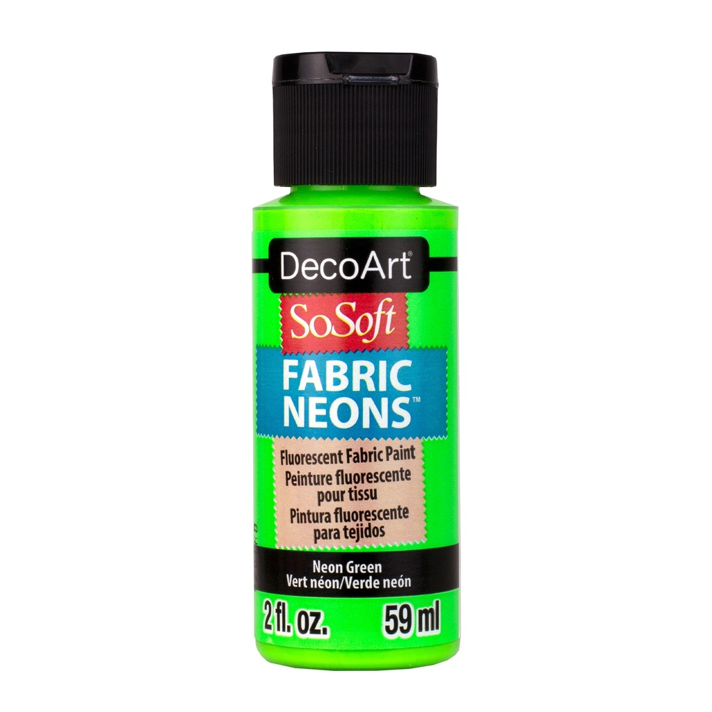 Neon Green DecoArt SoSoft Fabric Neons 2-oz