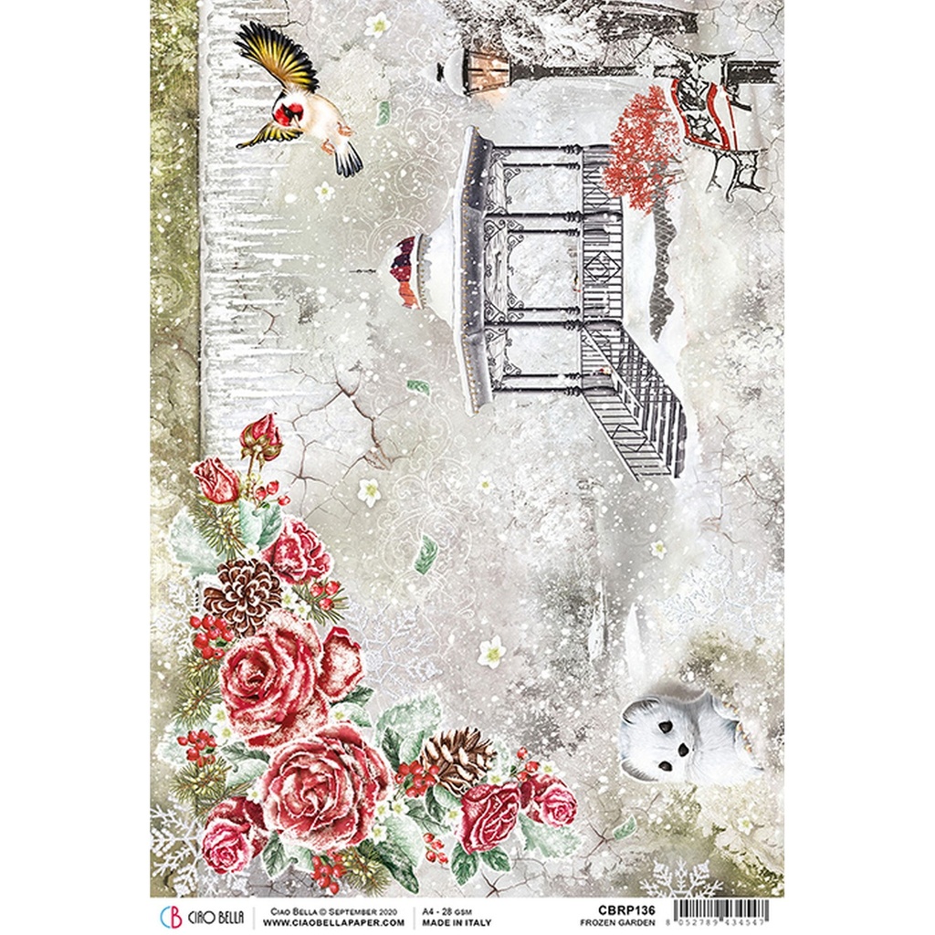 Frozen Garden - Ciao Bella Piuma Rice Paper A4 - 5 Pack