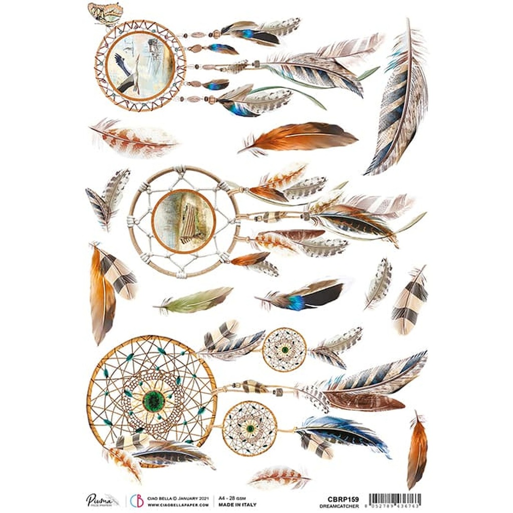 Dreamcatcher - Ciao Bella Piuma Rice Paper A4 - 5 Pack