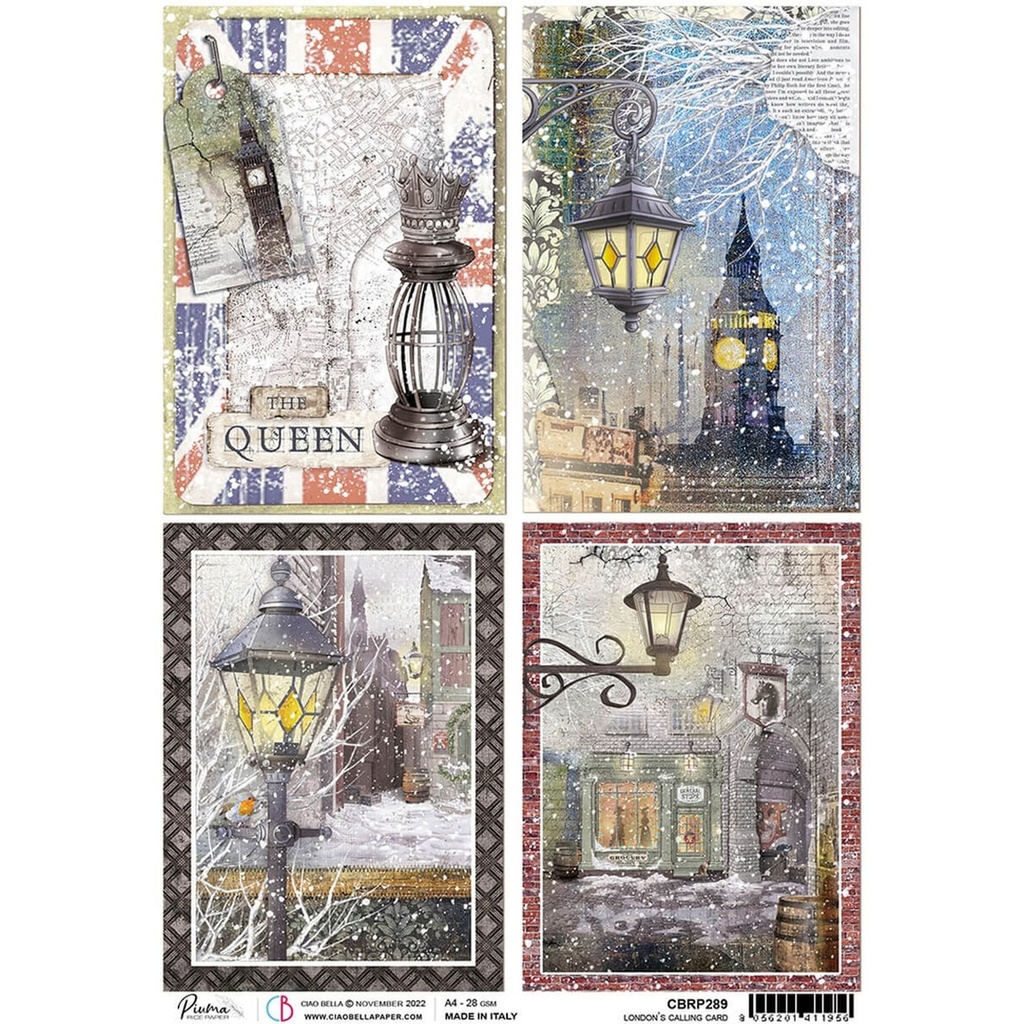 London's Calling Cards - Ciao Bella Piuma Rice Paper A4 - 5 Pack