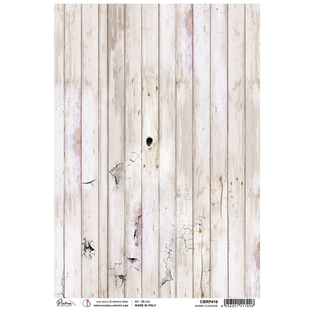 Shabby Elegance - Ciao Bella Piuma Rice Paper A4 - 5 Pack