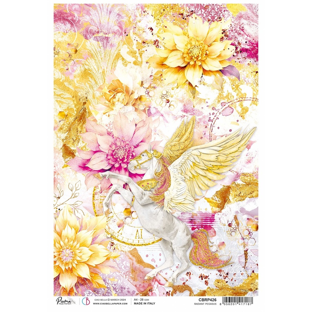 Radiant Pegasus - Ciao Bella Piuma Rice Paper A4 - 5 Pack