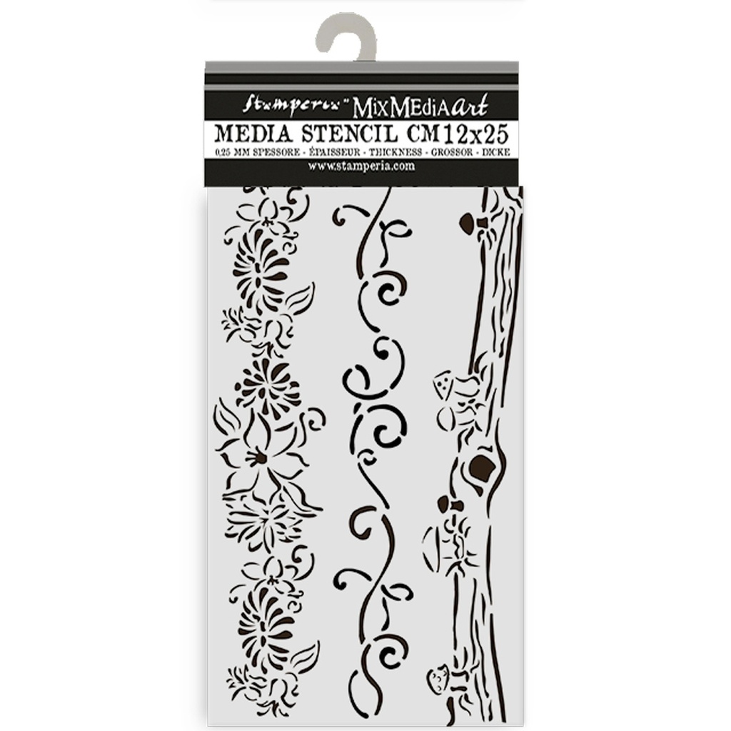 Stamperia - Hidden Grove - 12x25cm Thick Stencil 3 Borders 