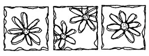 Lindsay Mason Triple Daisies - Traditional Wood Mounted Stamp