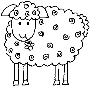 Lindsay Mason Curly Sheep - Traditional Wood Mounted Stamp