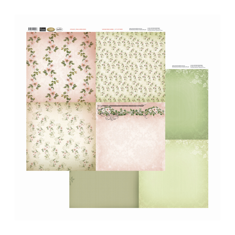 Con Pink & Green Roses Sold in Packs of 10 Sheets