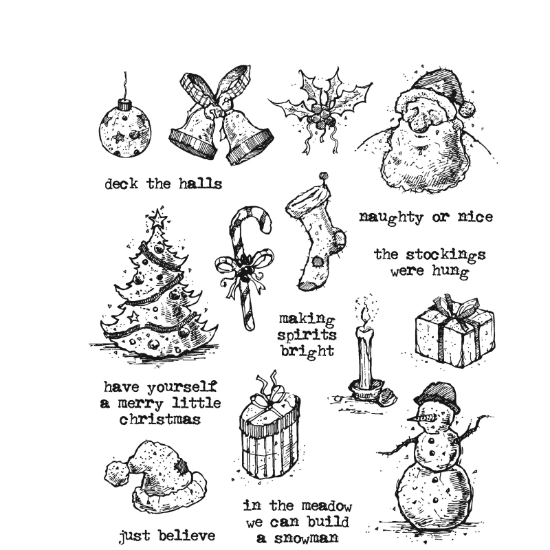 Tim Holtz Cling Stamps - Tattered Christmas