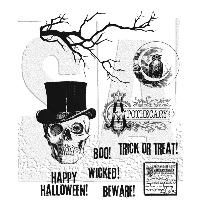 Tim Holtz Cling Stamps - Mr. Bones