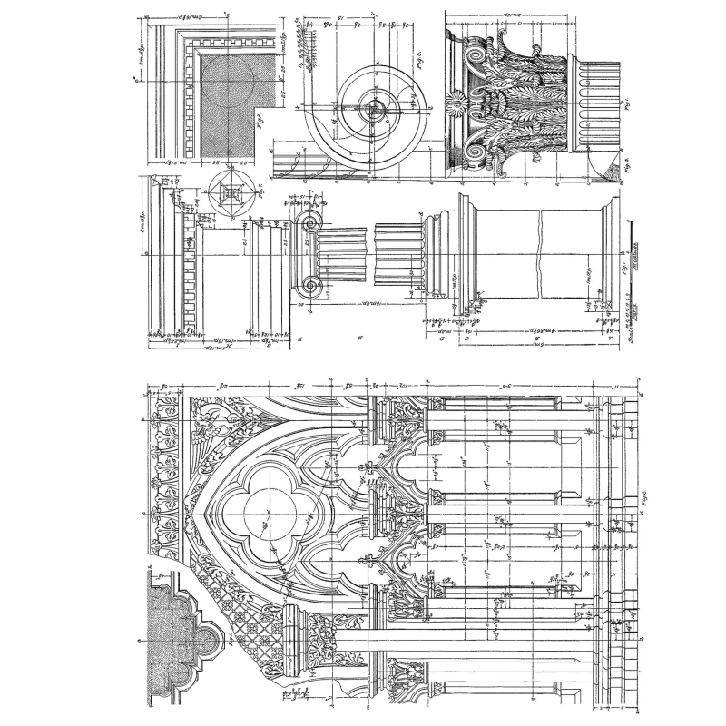 Architecture Cling Stamps