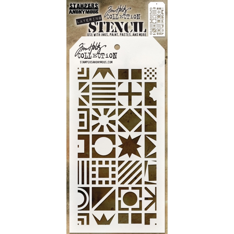 Tim Holtz Layering Stencil - Patchwork Cube