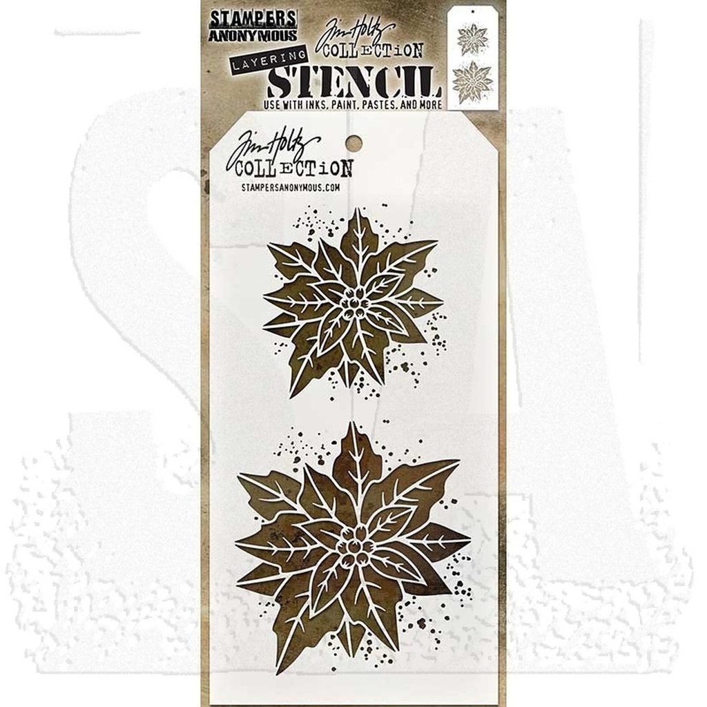 Tim Holtz Layering Stencil - Poinsettia Duo