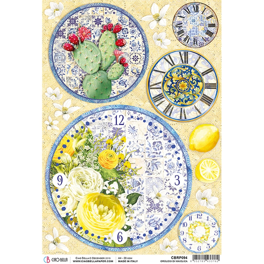 Orologi Di Maiolica  - Ciao Bella Piuma Rice Paper A4 - Single Sheet