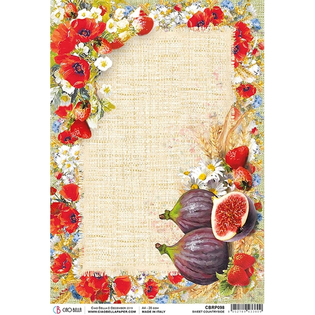 Sweet Countryside  - Ciao Bella Piuma Rice Paper A4 - Single Sheet