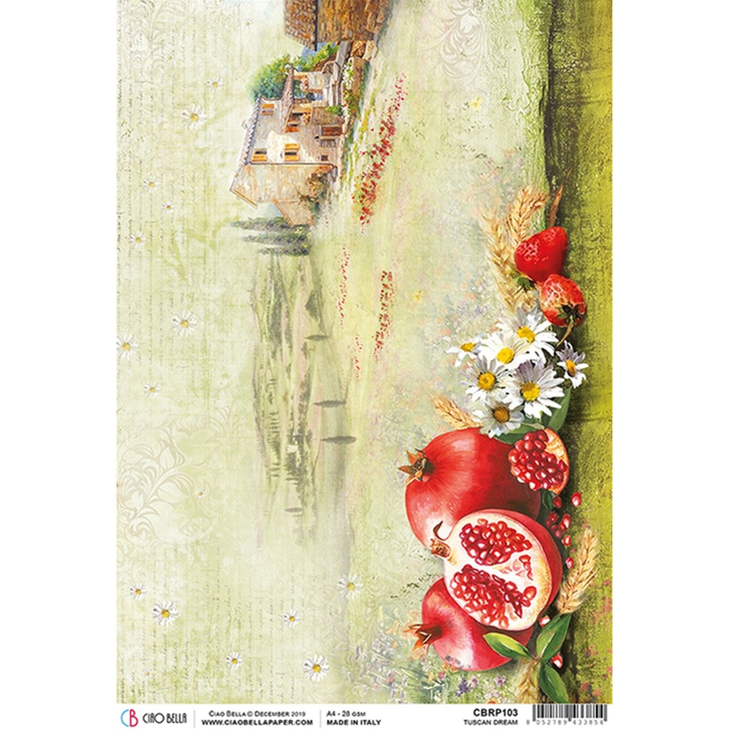 Tuscan Dream  - Ciao Bella Piuma Rice Paper A4 - Single Sheet