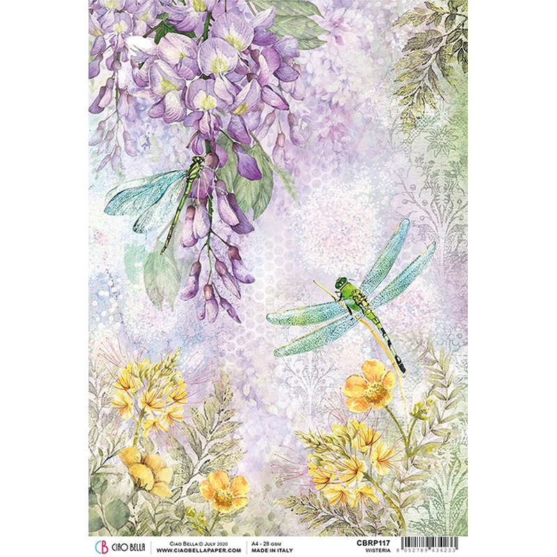 A4 Rice Paper x5 Wisteria