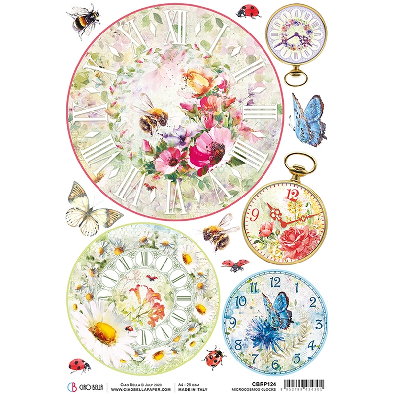 Microcosmos Clocks  - Ciao Bella Piuma Rice Paper A4 - 5 pack