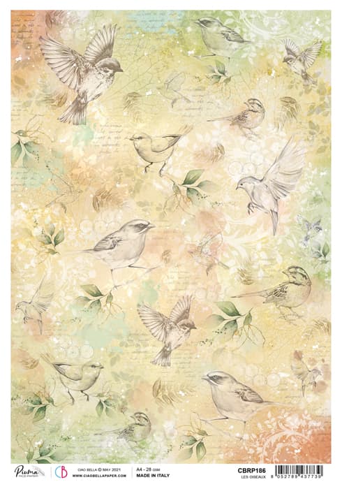 Les Oiseaux - Ciao Bella Piuma Rice Paper A4 - 5 pack