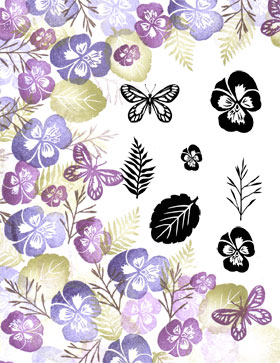 Plentiful Pansies Majestix Stamp Set