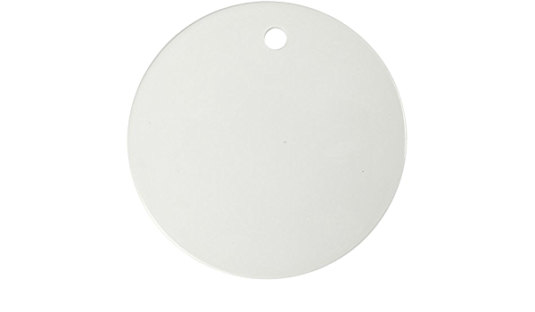 15cm Round Glazed Ceramic Plaque with hole Box of 10