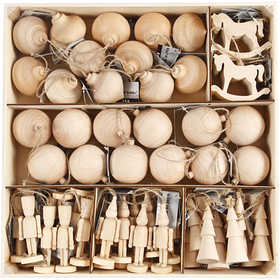 Christmas Ornaments birch 72pcs