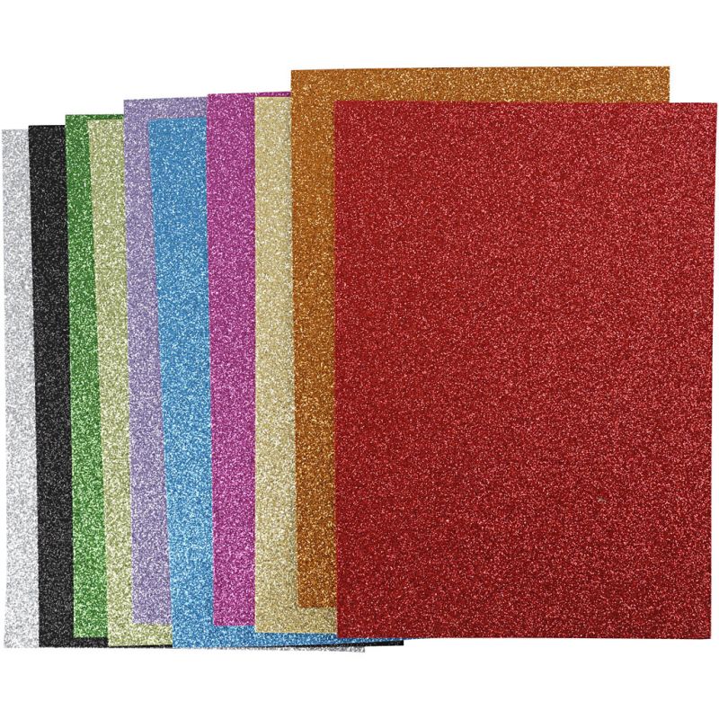 EVA Foam Sheets, A4 2mm x 10 assorted